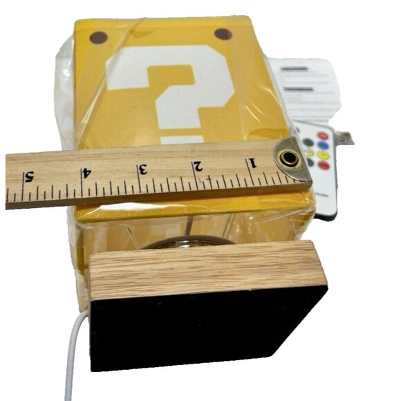 Mario Night Light for Kids Yellow Question Power Up Cube Square Color Changing - Picture 8 of 9